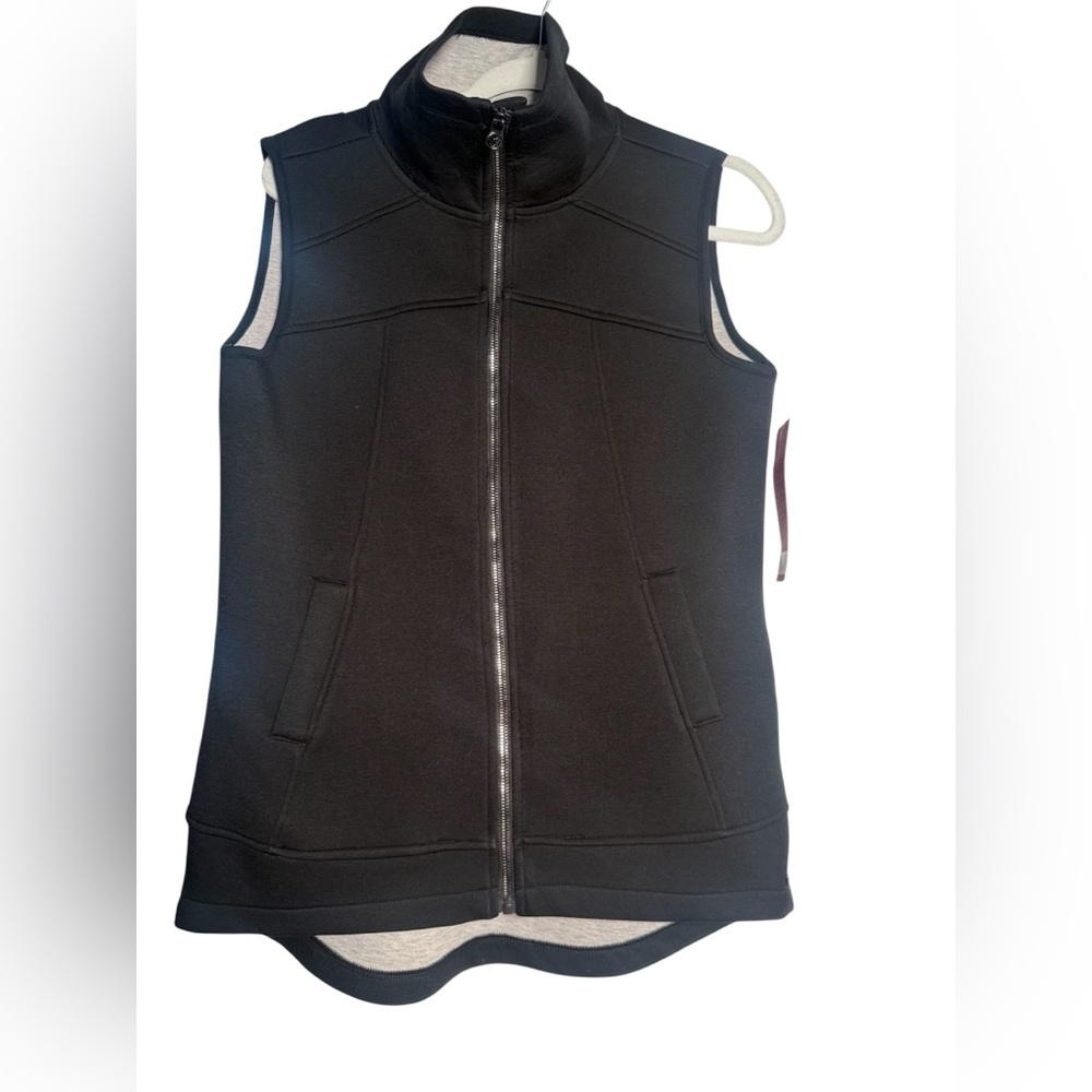 Betsey Johnson Performance Scuba Funnel neck Black Sleeveless Vest Large NWT